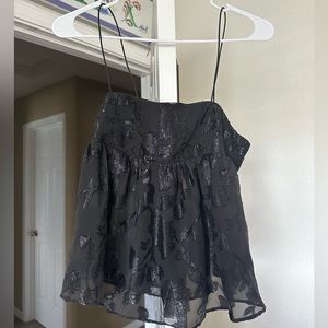 Black Sheer + Sparkly Urban Outfitters Tank